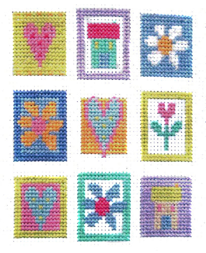 Patchwork Squares downloadable cross stitch chart