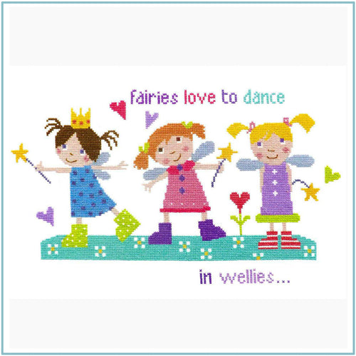 Fairies in Wellies Downloadable cross stitch chart