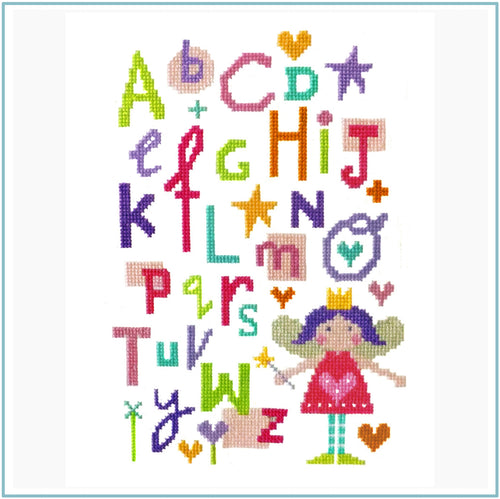 Fairy Alphabet downloadable black and white chart