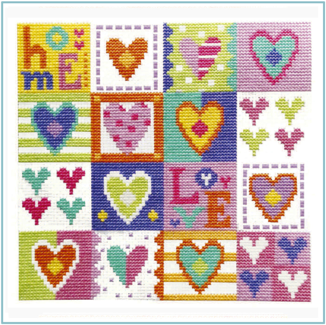 Love Hearts Cross Stitch Kit