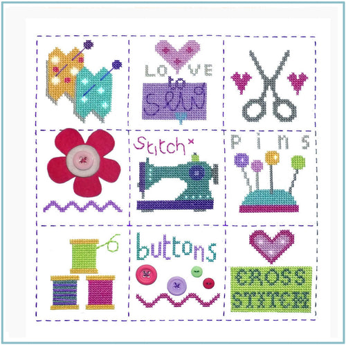 Sewing Sampler Cross Stitch Chart