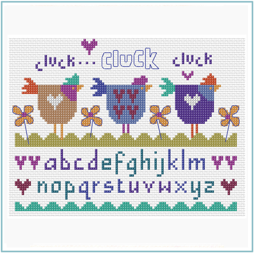 Three Hens Cross Stitch Chart